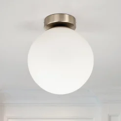 Lindby kattovalaisin Lennie, valkoinen, lasi, Ø 20 cm, IP44, E27