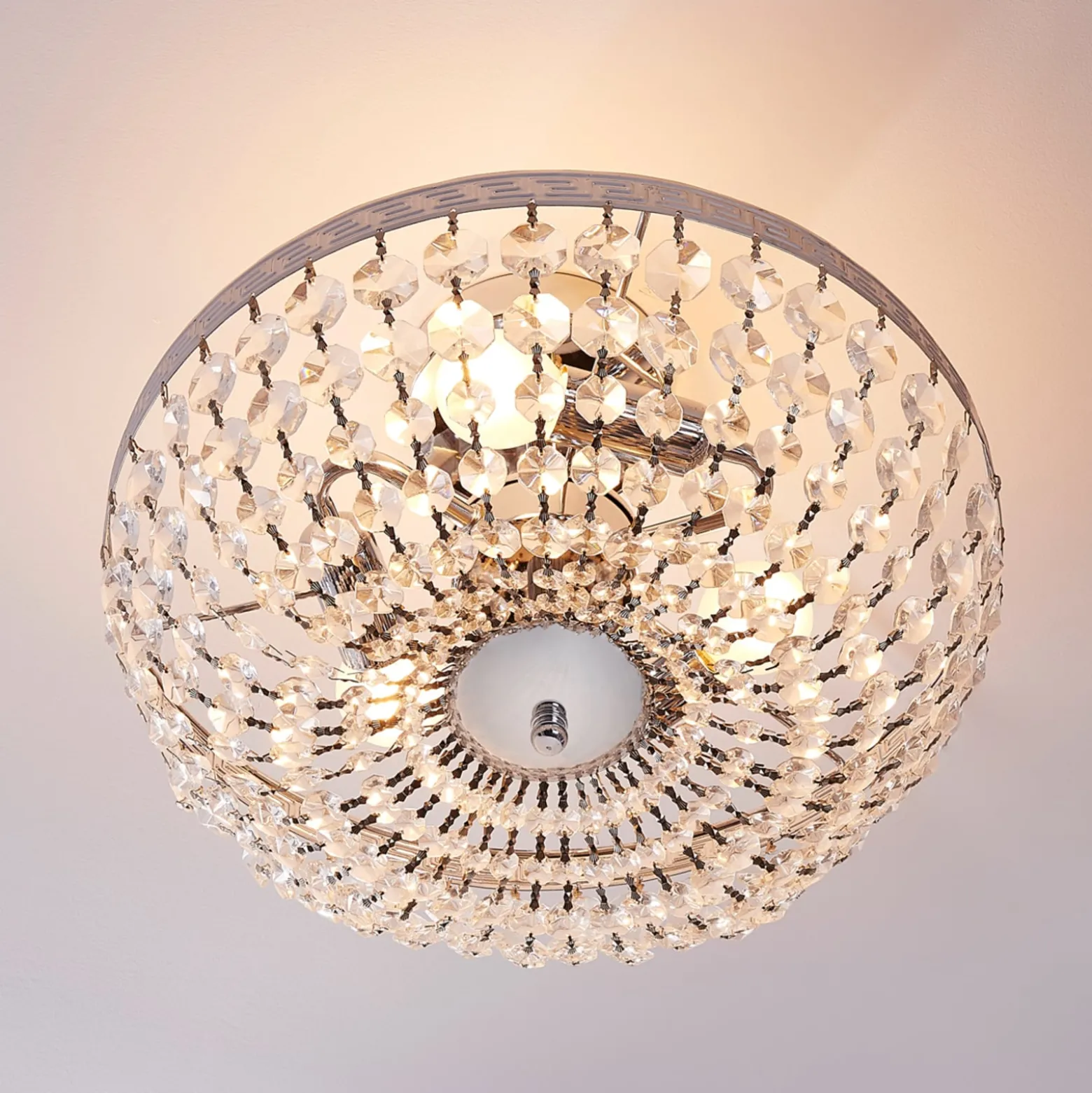 Lindby kattovalaisin Mondrian, 35 cm, kromi, kristalli