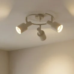Lindby kattovalaisin Ovelia, beige, 3-valo, metalli, E27