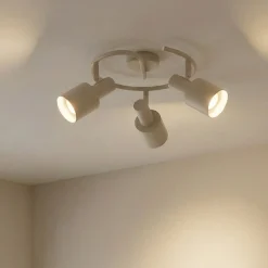Lindby kattovalaisin Ovelia, beige, 3-valo, metalli, E27