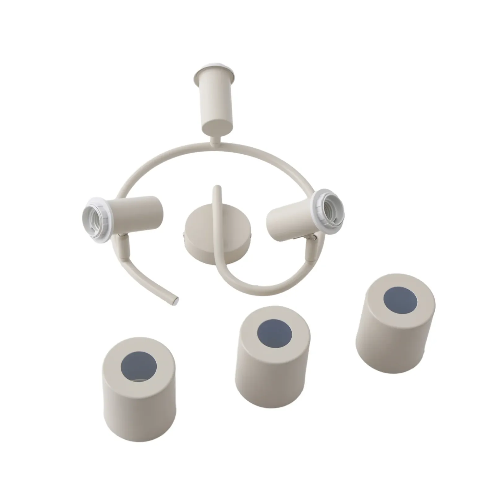 Lindby kattovalaisin Ovelia, beige, 3-valo, metalli, E27