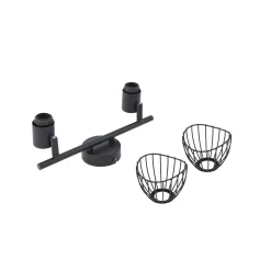 Lindby kattovalaisin Piena, musta, 2-valo, metalli, 39cm