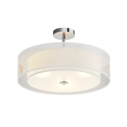 Lindby kattovalaisin Pikka, valkoinen, tekstiili, Ø 50 cm, E27