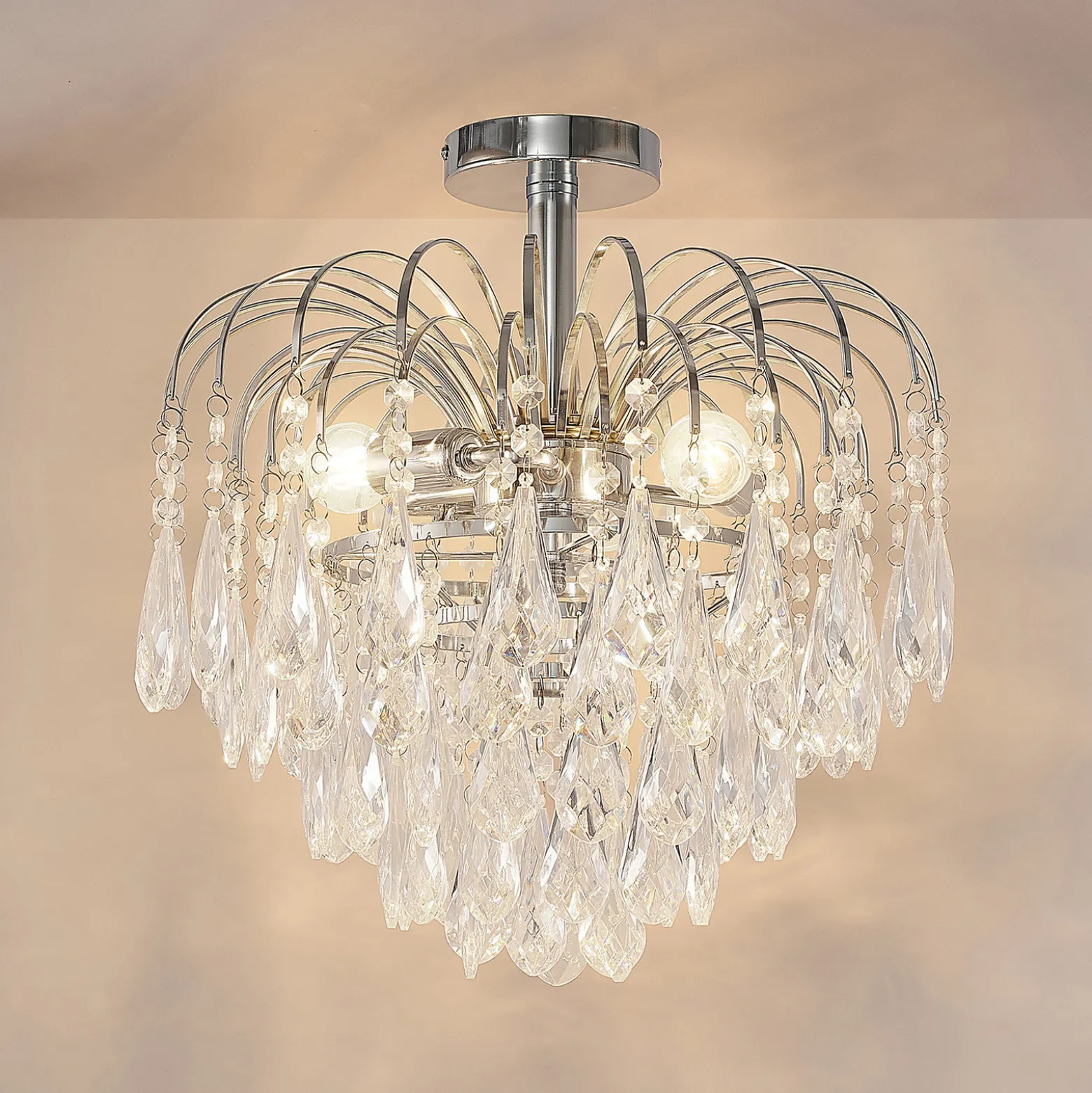 Lindby kattovalaisin Silino, harmaa, metalli, Ø 40cm, E14