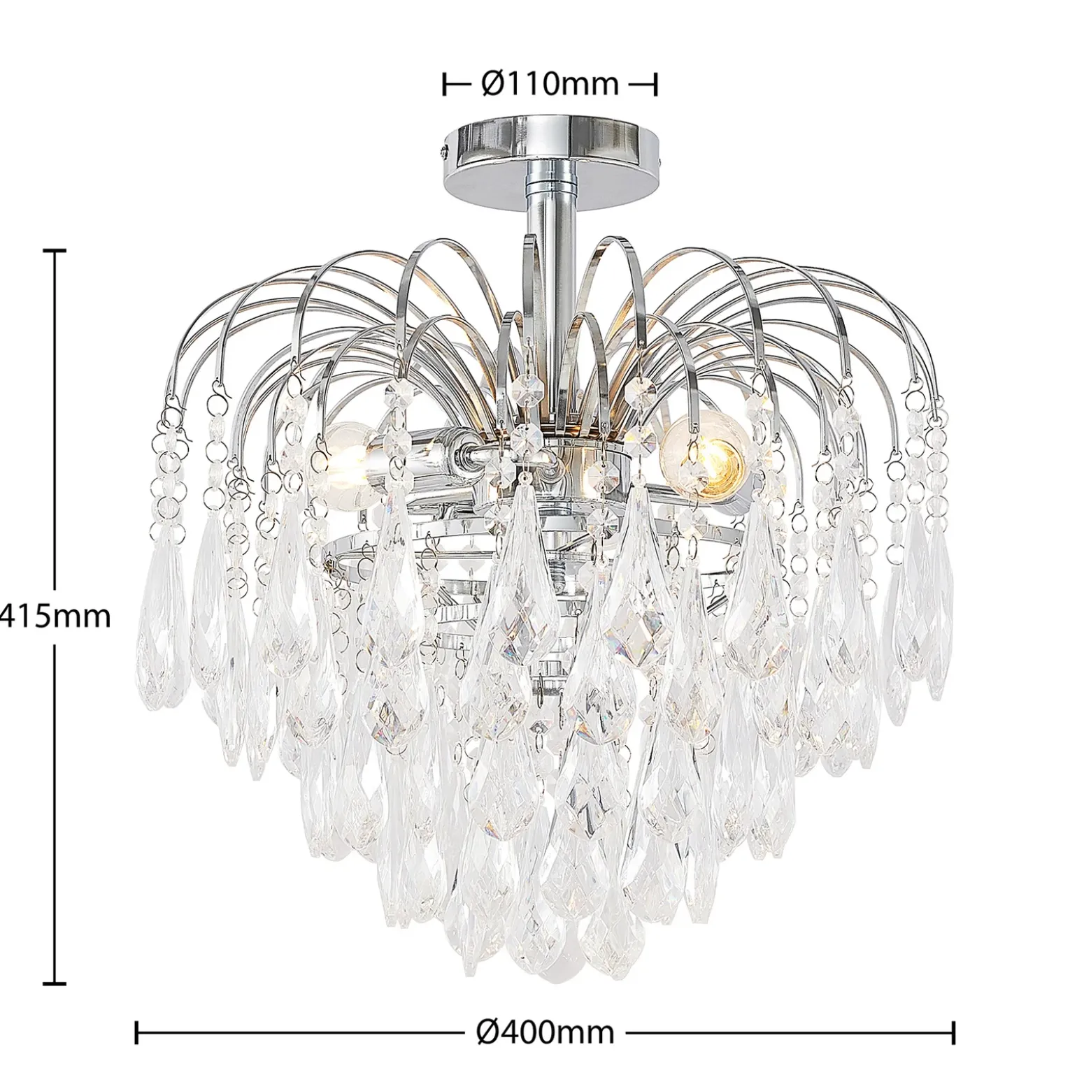 Lindby kattovalaisin Silino, harmaa, metalli, Ø 40cm, E14
