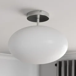 Lindby kattovalaisin Sonika, Ø 40 cm, nikkelinvärinen, lasi, E27
