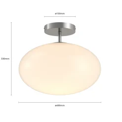 Lindby kattovalaisin Sonika, Ø 40 cm, nikkelinvärinen, lasi, E27