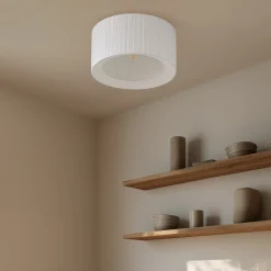 Lindby kattovalaisin Virelle, valkoinen, tekstiili, Ø 40 cm, E27