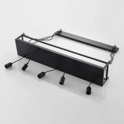 Lindby Kirista-riippuvalo, 5-lamppuinen, musta, 100 cm, E27