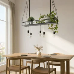 Lindby Kirista-riippuvalo, 5-lamppuinen, musta, 100 cm, E27