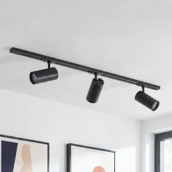Lindby-kiskojärjestelmä Linaro Ø7 cm, 3-lamppuinen, LED, musta, CCT