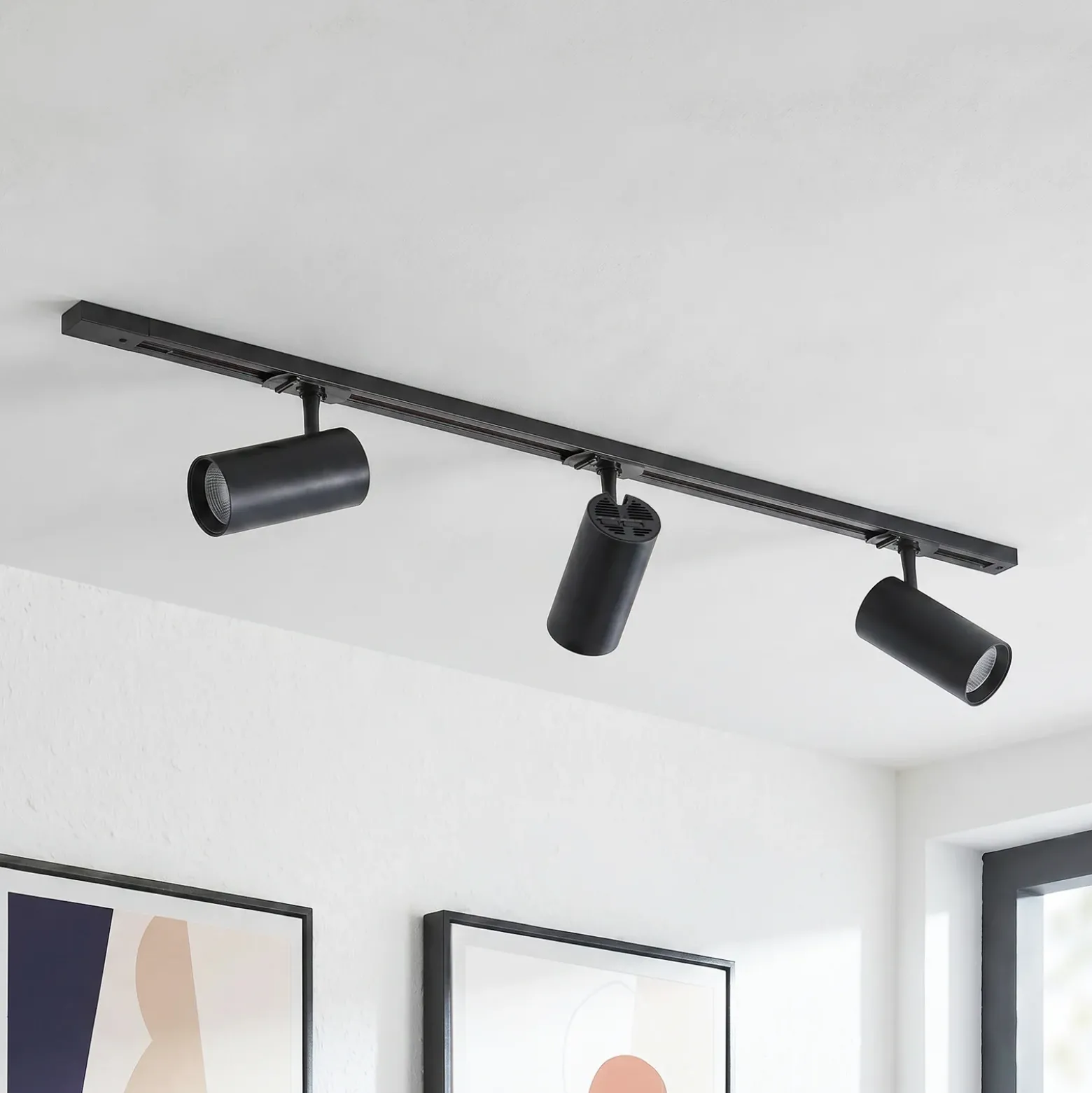 Lindby-kiskojärjestelmä Linaro Ø7 cm, 3-lamppuinen, LED, musta, CCT
