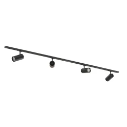 Lindby-kiskojärjestelmä Linaro Ø7 cm, 4-lamppuinen, LED, musta, CCT