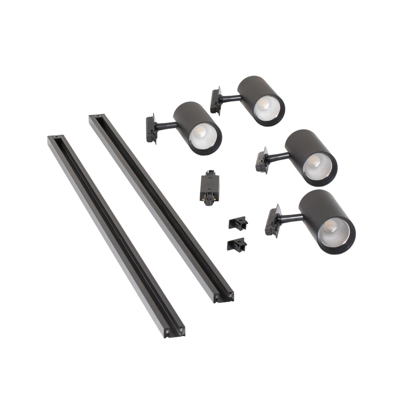 Lindby-kiskojärjestelmä Linaro Ø7 cm, 4-lamppuinen, LED, musta, CCT