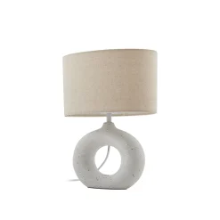 Lindby Kody pöytävalaisin, beige, tekstiili, keramiikka, 37 cm