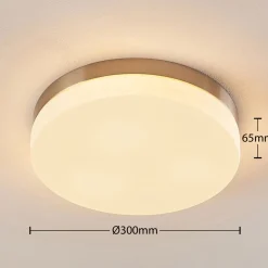 Lindby kylpyhuoneen kattovalaisin Amilia, Ø 30 cm, E27, nikkeli, lasi