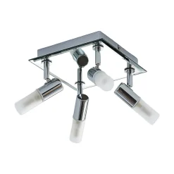 Lindby kylpyhuoneen kattovalaisin Zela, 32 cm, kromi, 4-valo, IP44