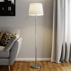 Lindby lattiavalaisin Benjiro, valkoinen, tekstiili, lukuvalo, 150 cm