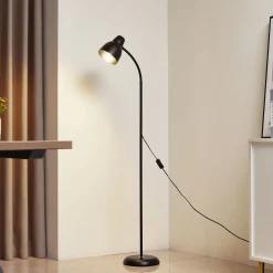 Lindby lattiavalaisin Tebbi, musta, metalli, korkeus 150 cm