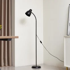Lindby lattiavalaisin Tebbi, musta, metalli, korkeus 150 cm