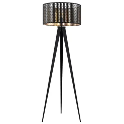 Lindby lattiavalaisin Thoralf, jalusta, musta, tekstiili, Ø50cm