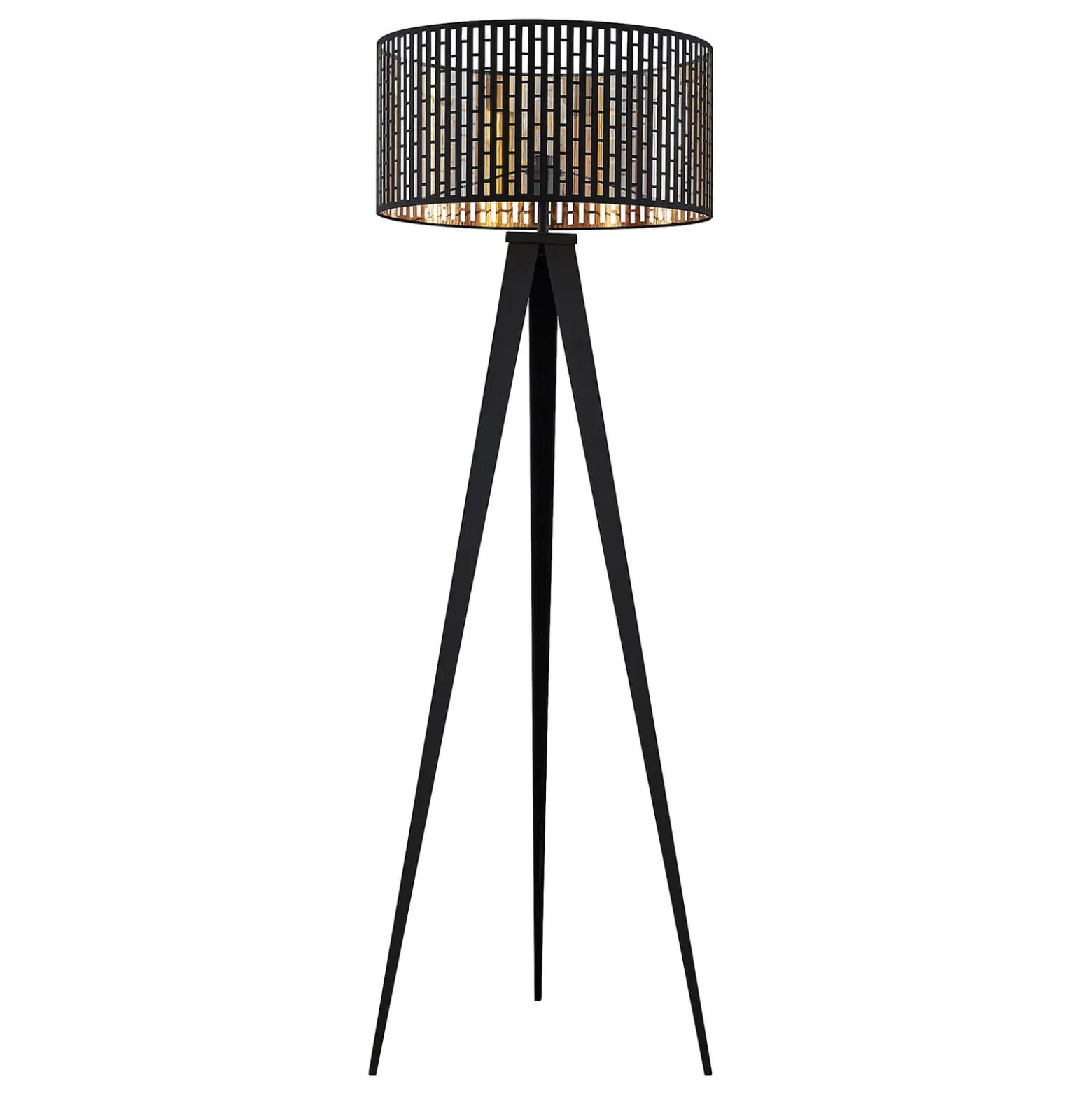 Lindby lattiavalaisin Thoralf, jalusta, musta, tekstiili, Ø50cm