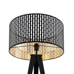 Lindby lattiavalaisin Thoralf, jalusta, musta, tekstiili, Ø50cm