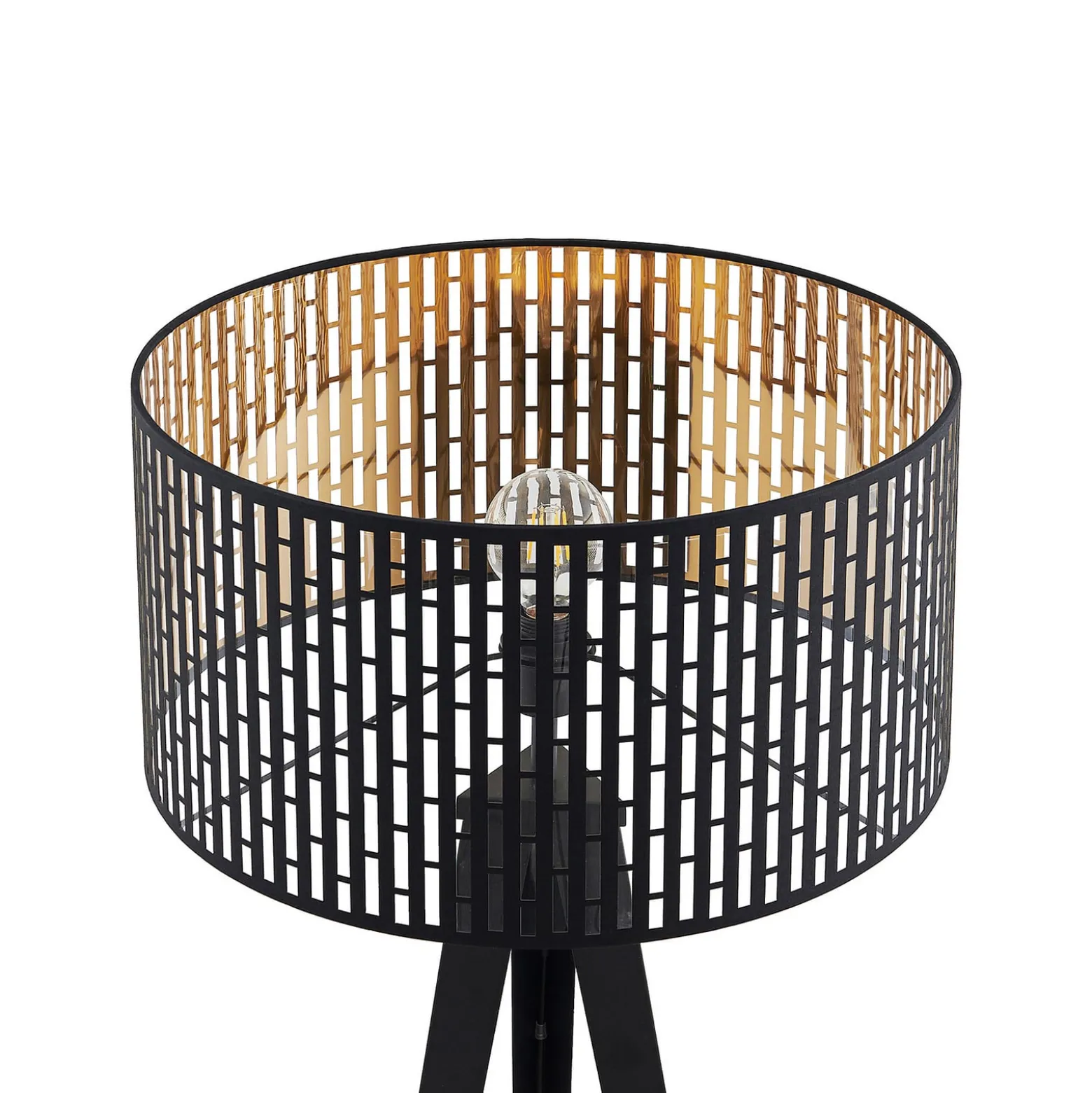 Lindby lattiavalaisin Thoralf, jalusta, musta, tekstiili, Ø50cm