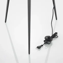 Lindby lattiavalaisin Thoralf, jalusta, musta, tekstiili, Ø50cm