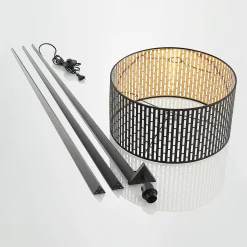 Lindby lattiavalaisin Thoralf, jalusta, musta, tekstiili, Ø50cm
