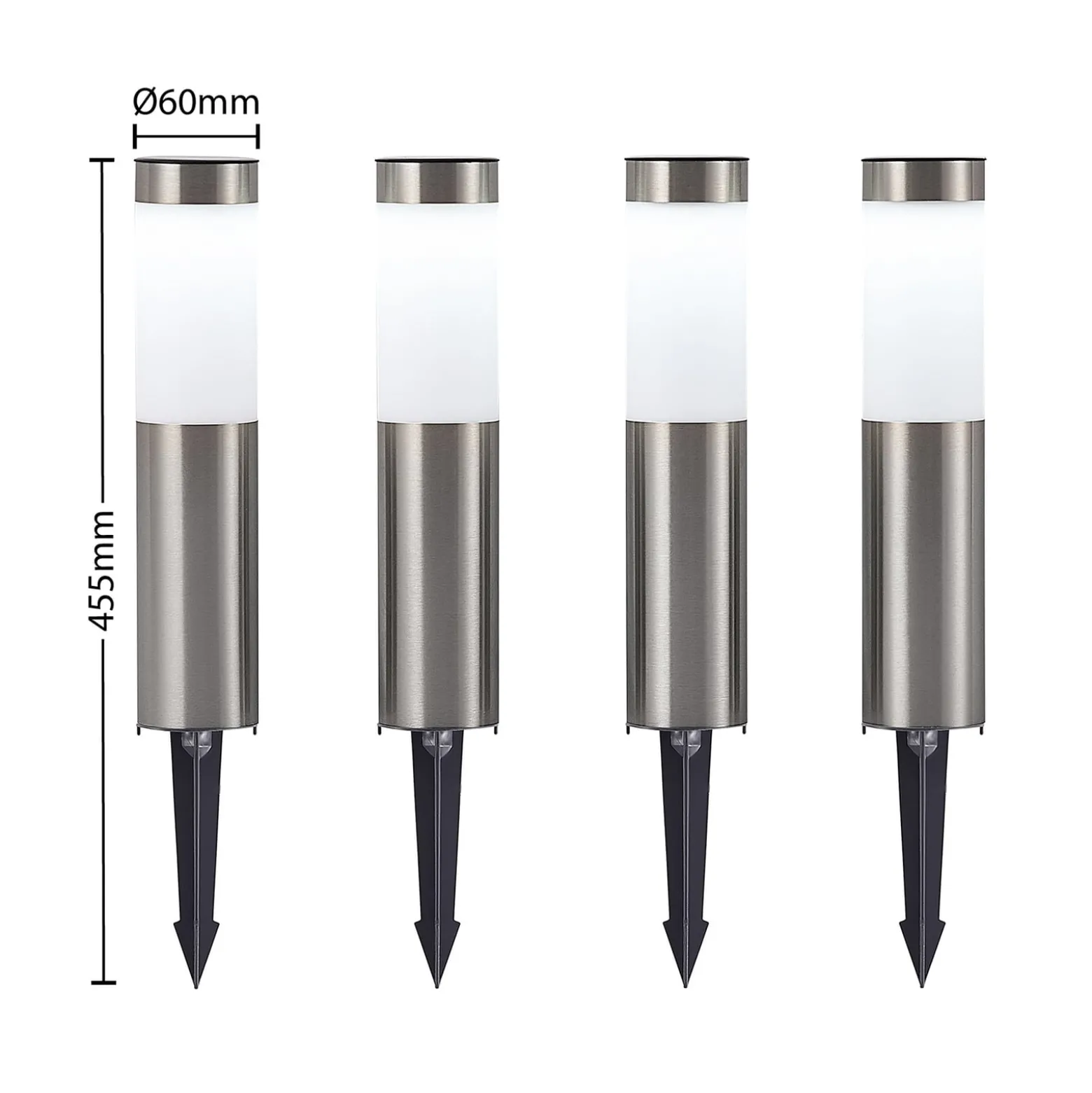 Lindby LED-aurinkokantavalaisin, 4 kpl, maapiikki, 31 cm, IP44
