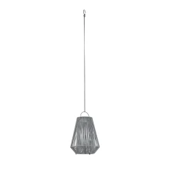 Lindby LED-aurinkokäyttöinen riippuvalaisin Austas, harmaa, Ø 32 cm, USB, IP54