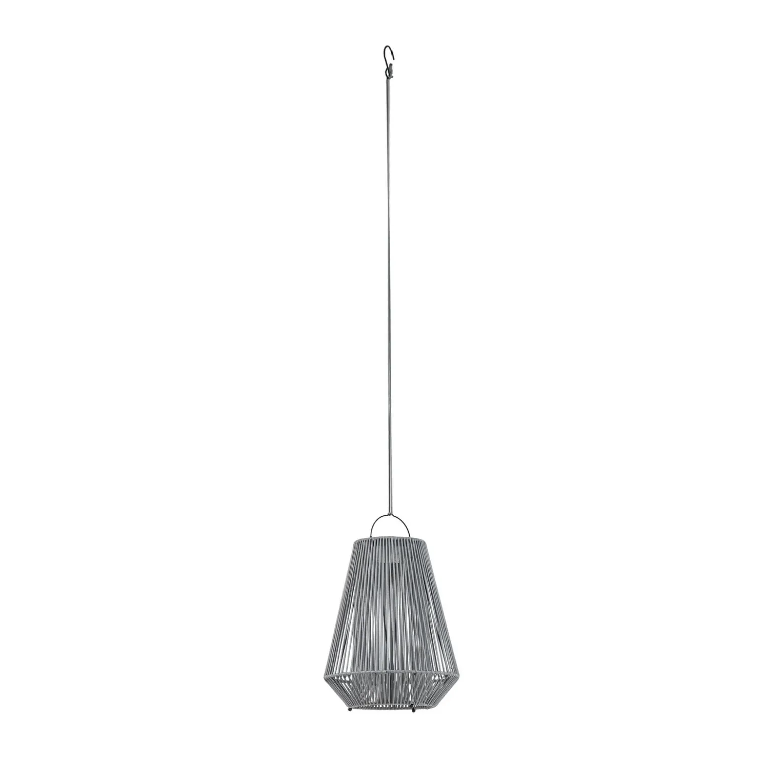 Lindby LED-aurinkokäyttöinen riippuvalaisin Austas, harmaa, Ø 32 cm, USB, IP54