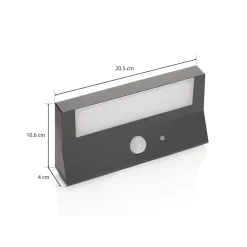 Lindby LED-aurinkokäyttöinen ulkoseinävalaisin Maresia, anturi, antrasiitti