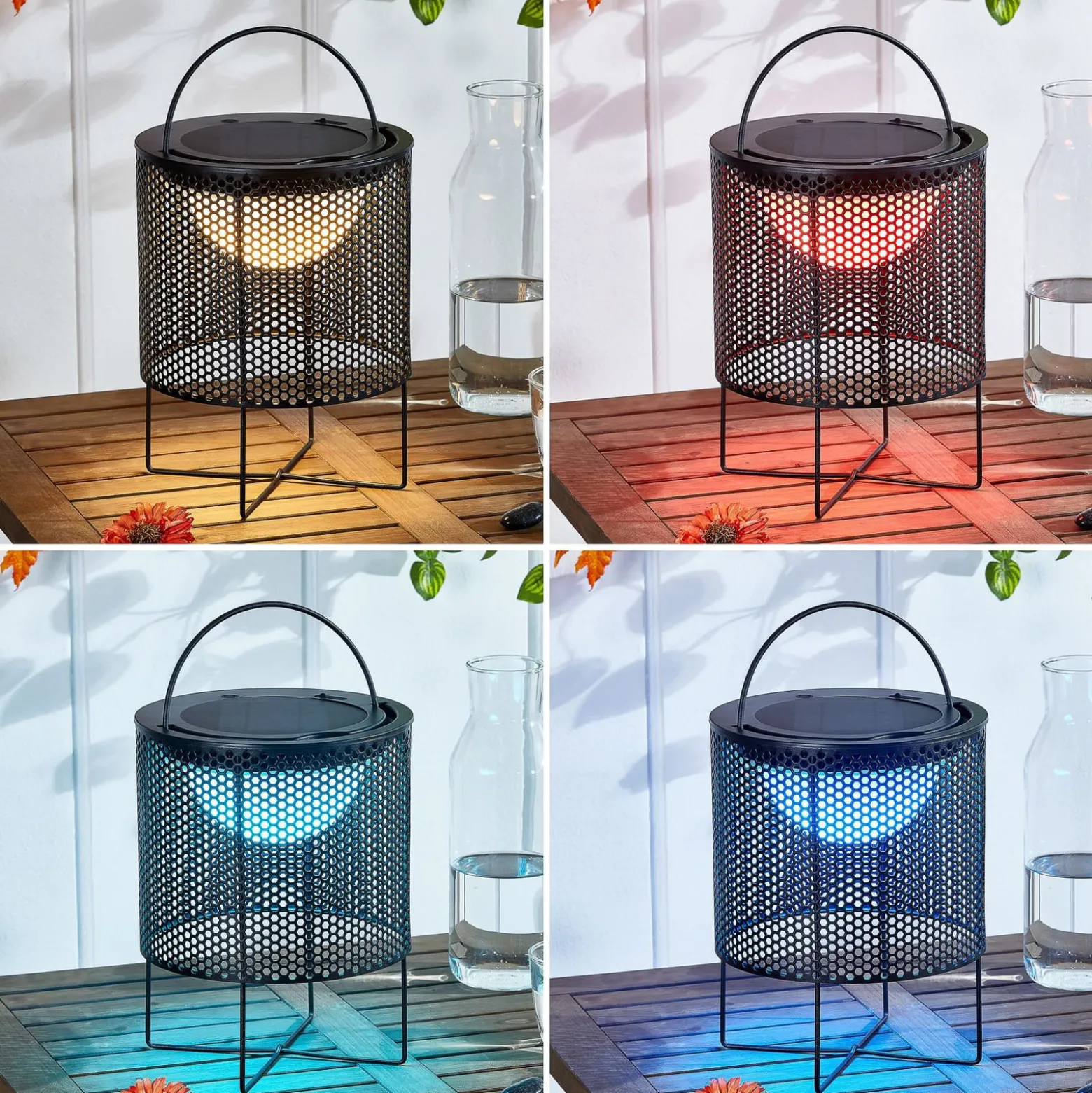 Lindby LED-aurinkoparatiisivalaisin Achilleas, RGBW, musta