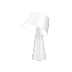 Lindby LED-aurinkopöytälamppu Lirinor, valkoinen, muovi, Ø 13 cm