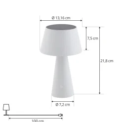 Lindby LED-aurinkopöytälamppu Lirinor, valkoinen, muovi, Ø 13 cm