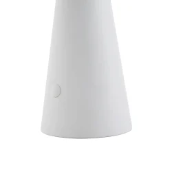 Lindby LED-aurinkopöytälamppu Lirinor, valkoinen, muovi, Ø 13 cm