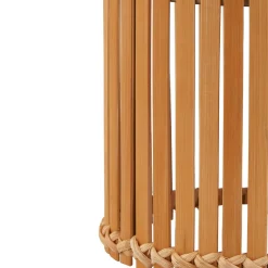 Lindby LED-aurinkopöytävalaisin Amaria, bambu, Ø 12 cm