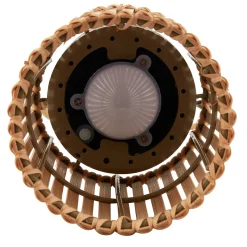 Lindby LED-aurinkopöytävalaisin Amaria, bambu, Ø 12 cm