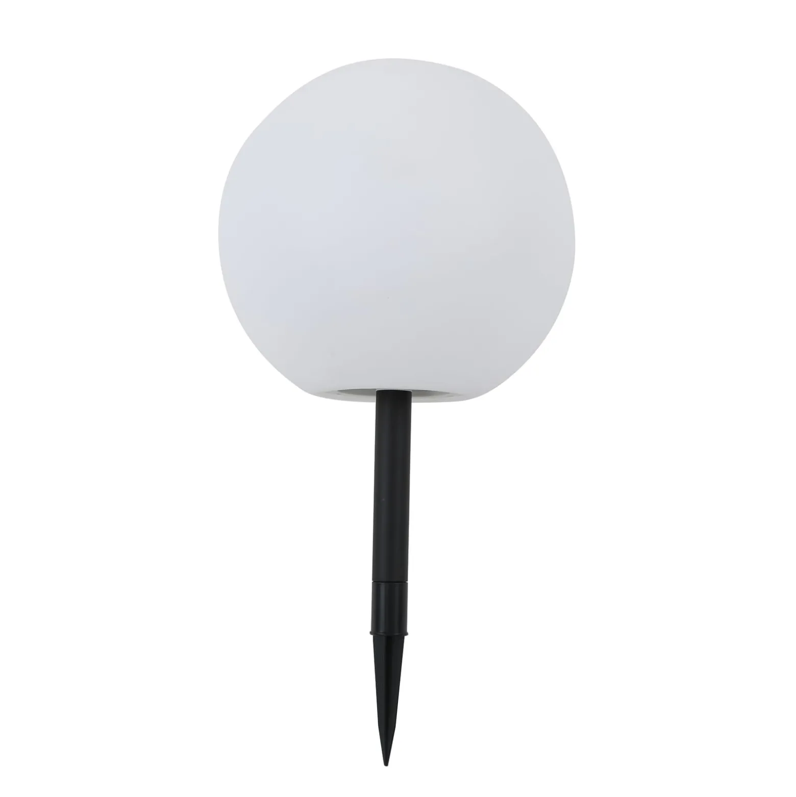 Lindby LED-aurinkovalaisin Lago, Ø 30 cm, maapallo, maapiikki, valkoinen