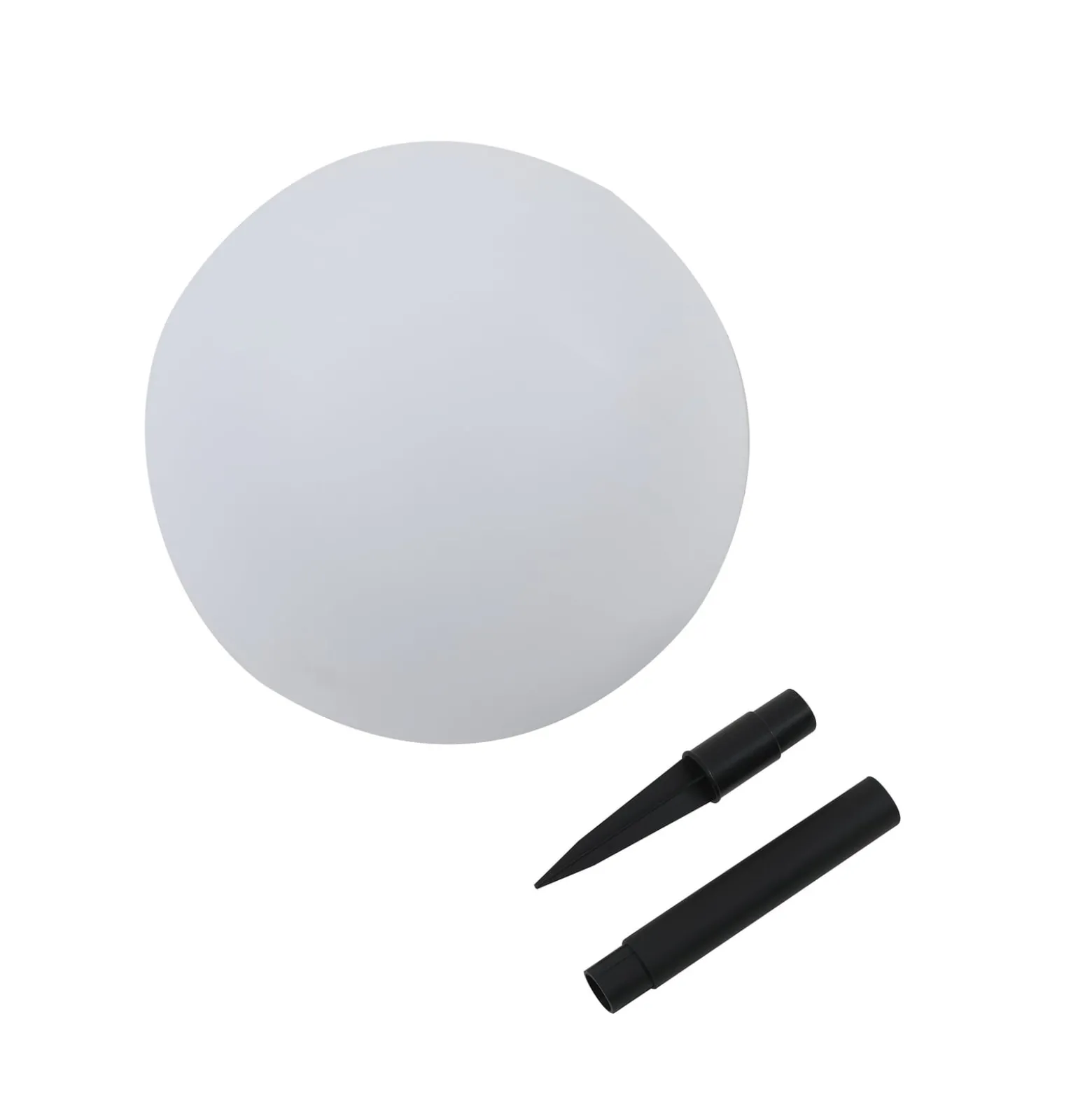 Lindby LED-aurinkovalaisin Lago, Ø 30 cm, maapallo, maapiikki, valkoinen