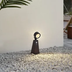Lindby LED-aurinkovalaisin Raide, sensori, musta, alumiini