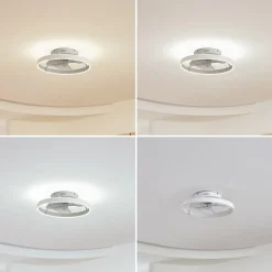 Lindby LED-kattotuuletin Momitu, valkoinen, alumiini, Ø 50 cm