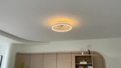 Lindby LED-kattotuuletin Momitu, valkoinen, alumiini, Ø 50 cm
