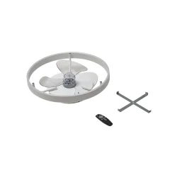 Lindby LED-kattotuuletin Momitu, valkoinen, alumiini, Ø 50 cm