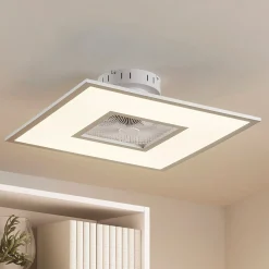 Lindby LED-kattotuuletin Romea, kulmikas, DC, hiljainen, 60 cm