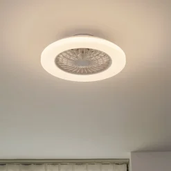 Lindby LED-kattotuuletin Vedin, valkoinen, DC, Ø 49 cm, CCT