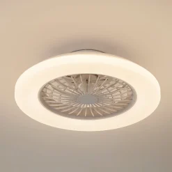 Lindby LED-kattotuuletin Vedin, valkoinen, DC, Ø 49 cm, CCT