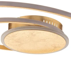 Lindby LED-kattovalaisin Dorle, Ø 60 cm, kulta, alumiini